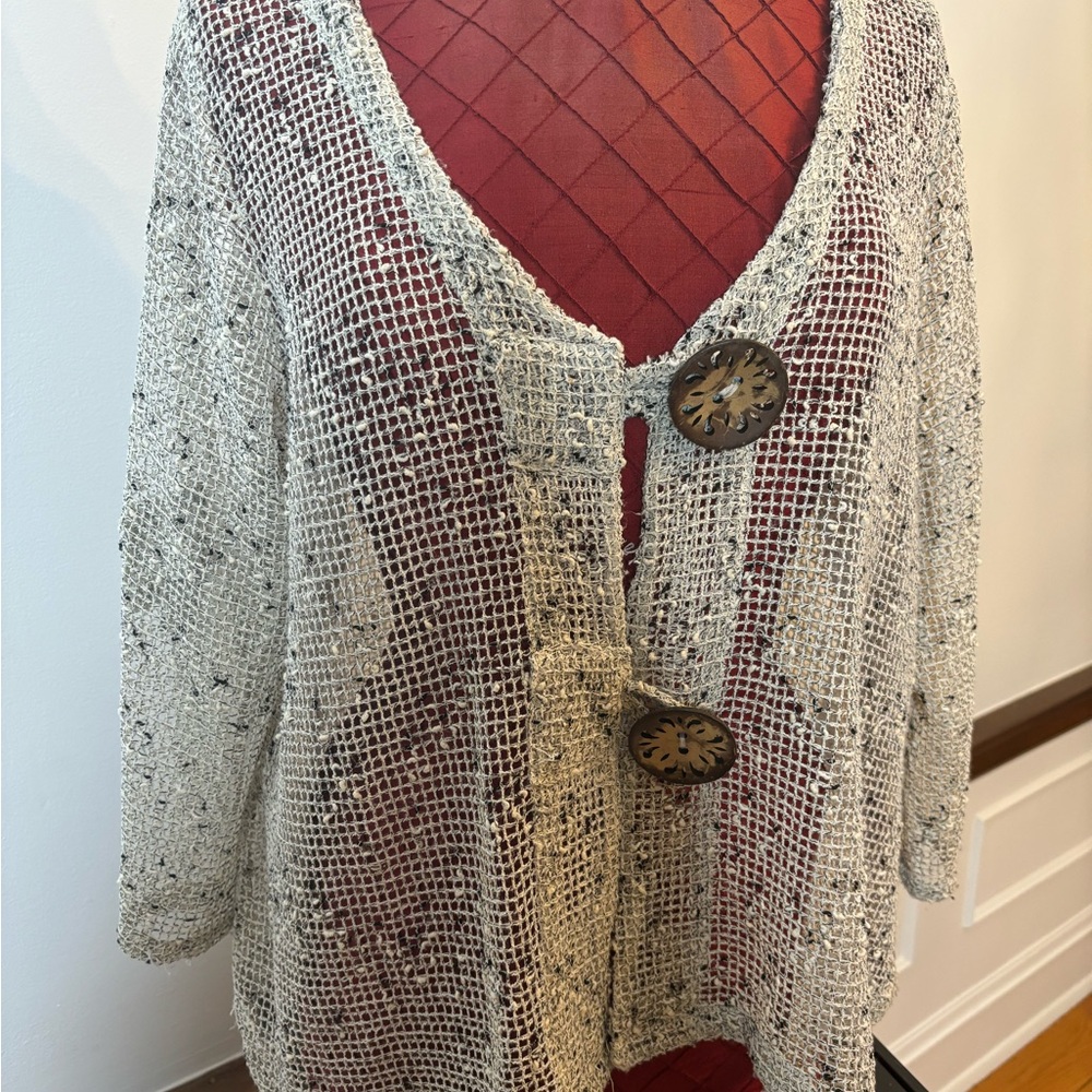 Nina Leonard Knit Cardigan with Button Details